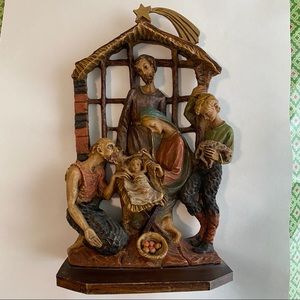 Nativity Scene Multicolor Resin Mid Century Christmas Decor Italy
